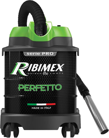 RIBIMEX Perfetto Aspiradora de Cenizas, Plástico y Metal, Negro y Verde